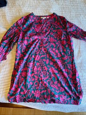 Boden Pink and blue Floral Tunic Top